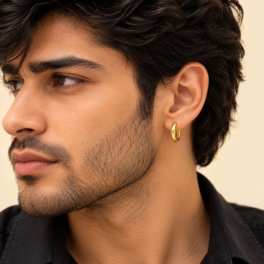 Men-18K Gold Plated Gleam Earring
