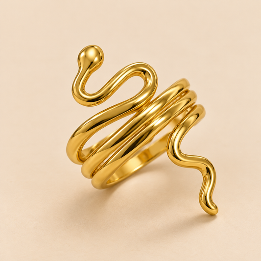 18k Gold Plated Snake Ring