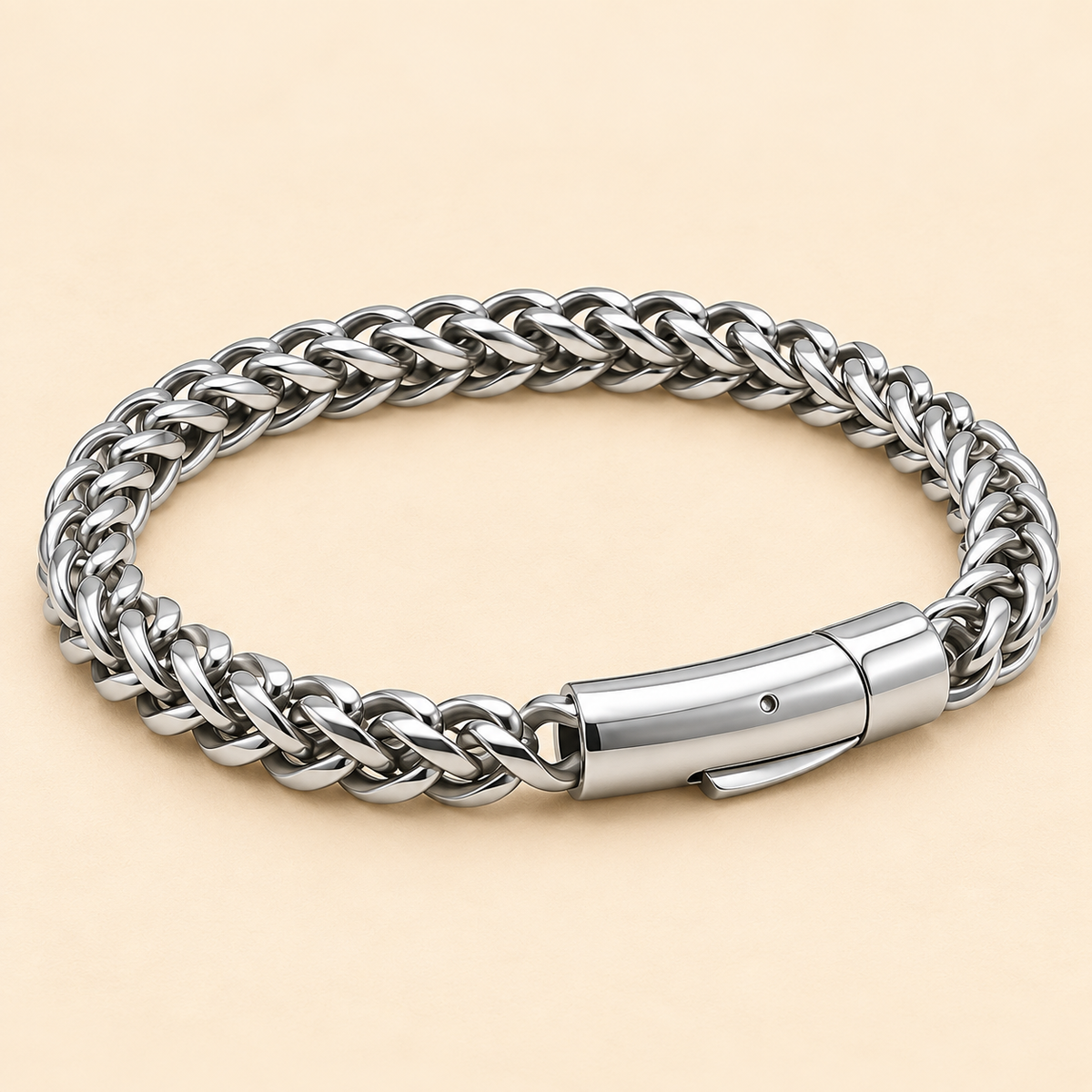 Men - Silver Braided Chain Bracelet