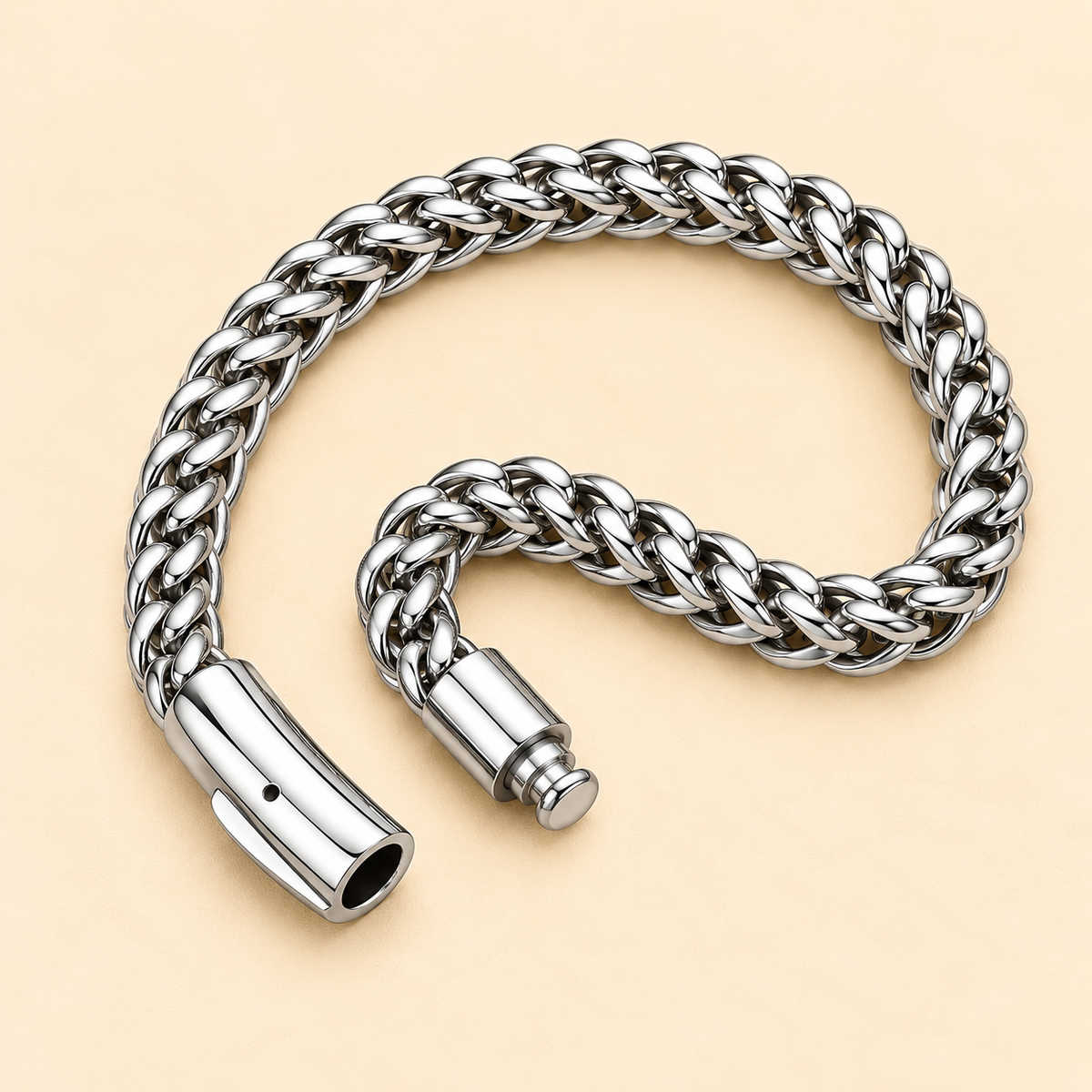 Men - Silver Braided Chain Bracelet