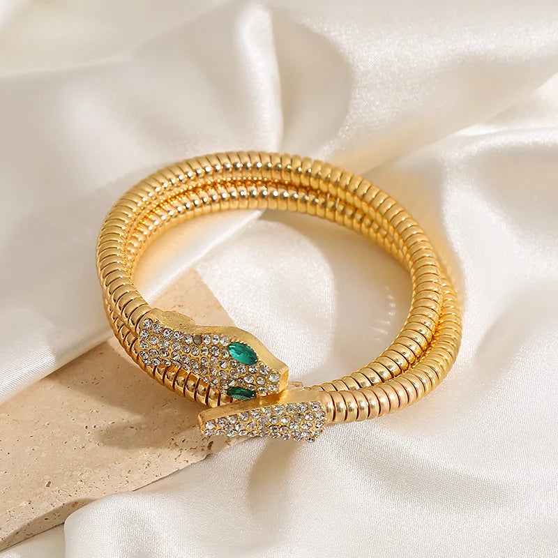 Anti Tarnish Gold Snake Bracelet