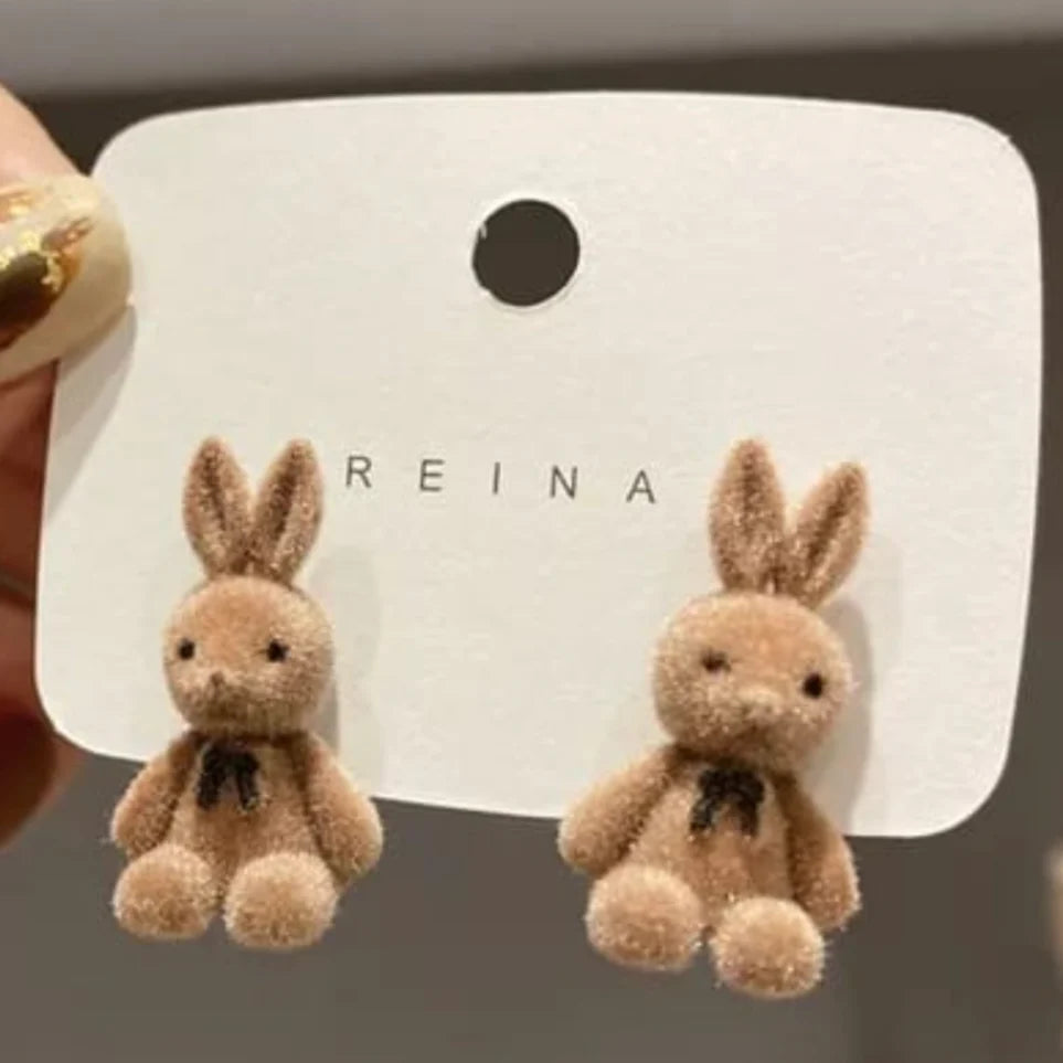 Playful Bunny Studs Earrings With Gift Box