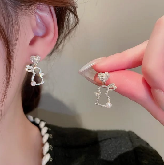 Silver Bunny Earring