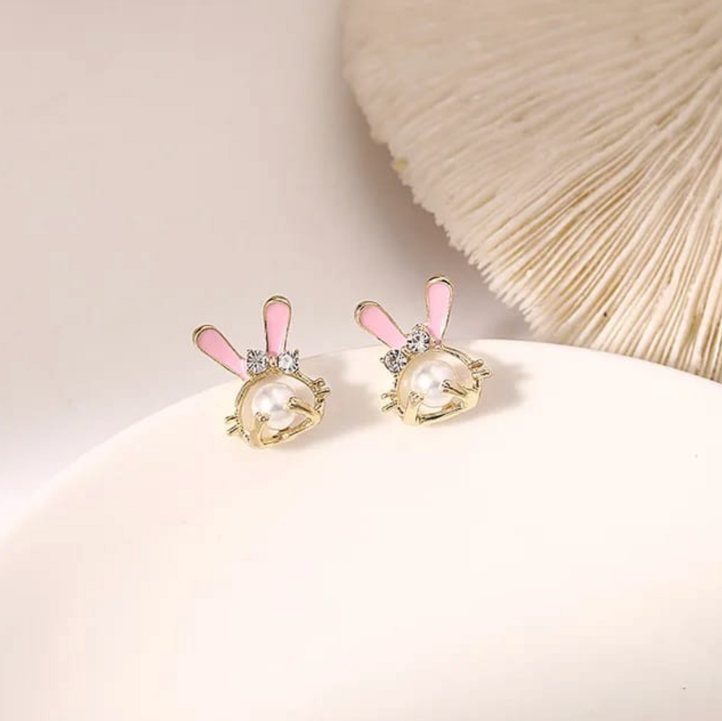 Pearl Bunny Stud Earrings