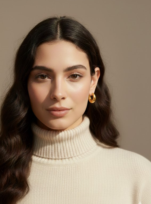 18K Gold Plated Golden Hoops Anti Tarnish Earring