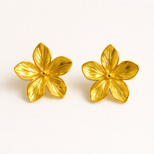 18K Gold Plated Orchid Earrings
