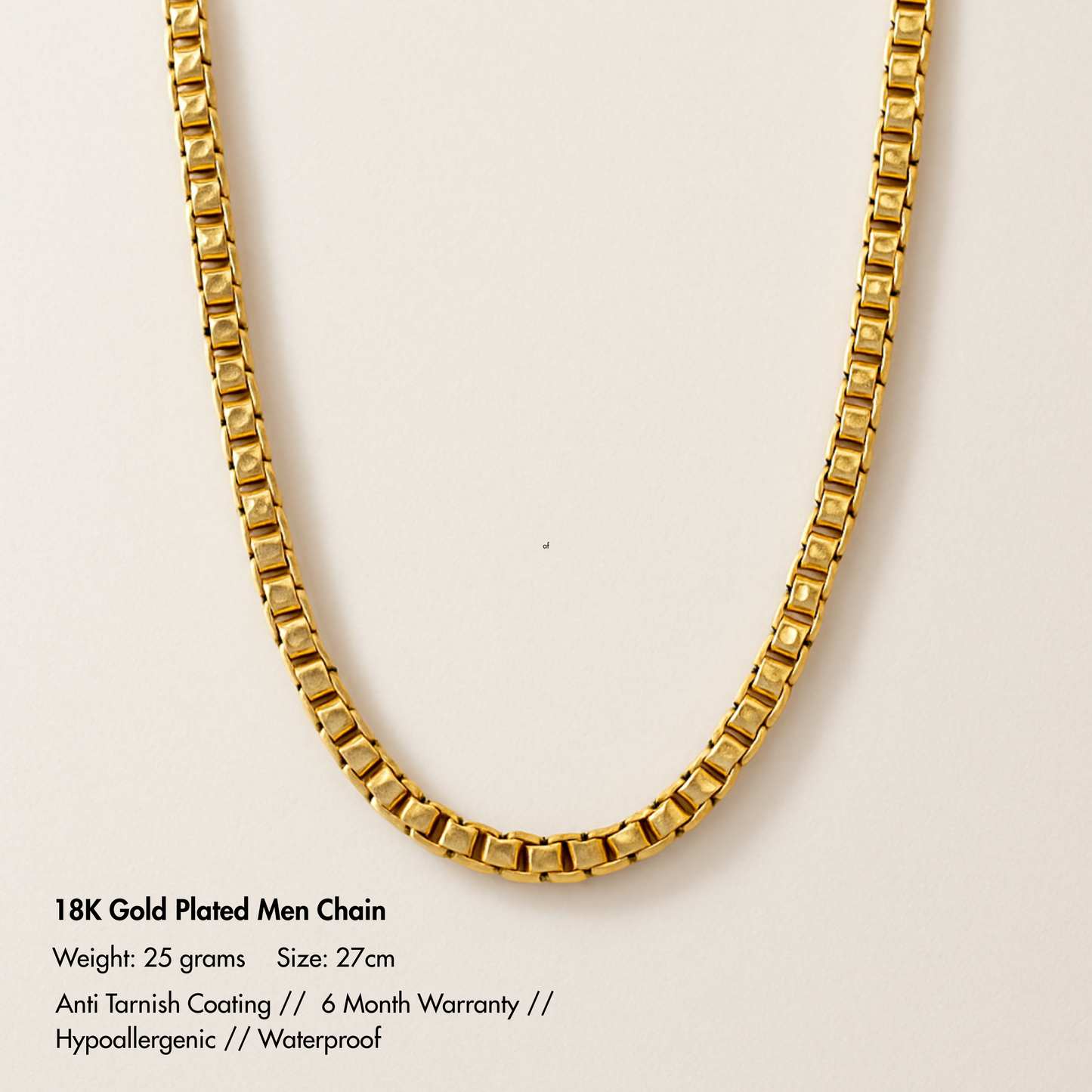 Men-18k Gold Plated Anti Tarnish Ellis Core Chains
