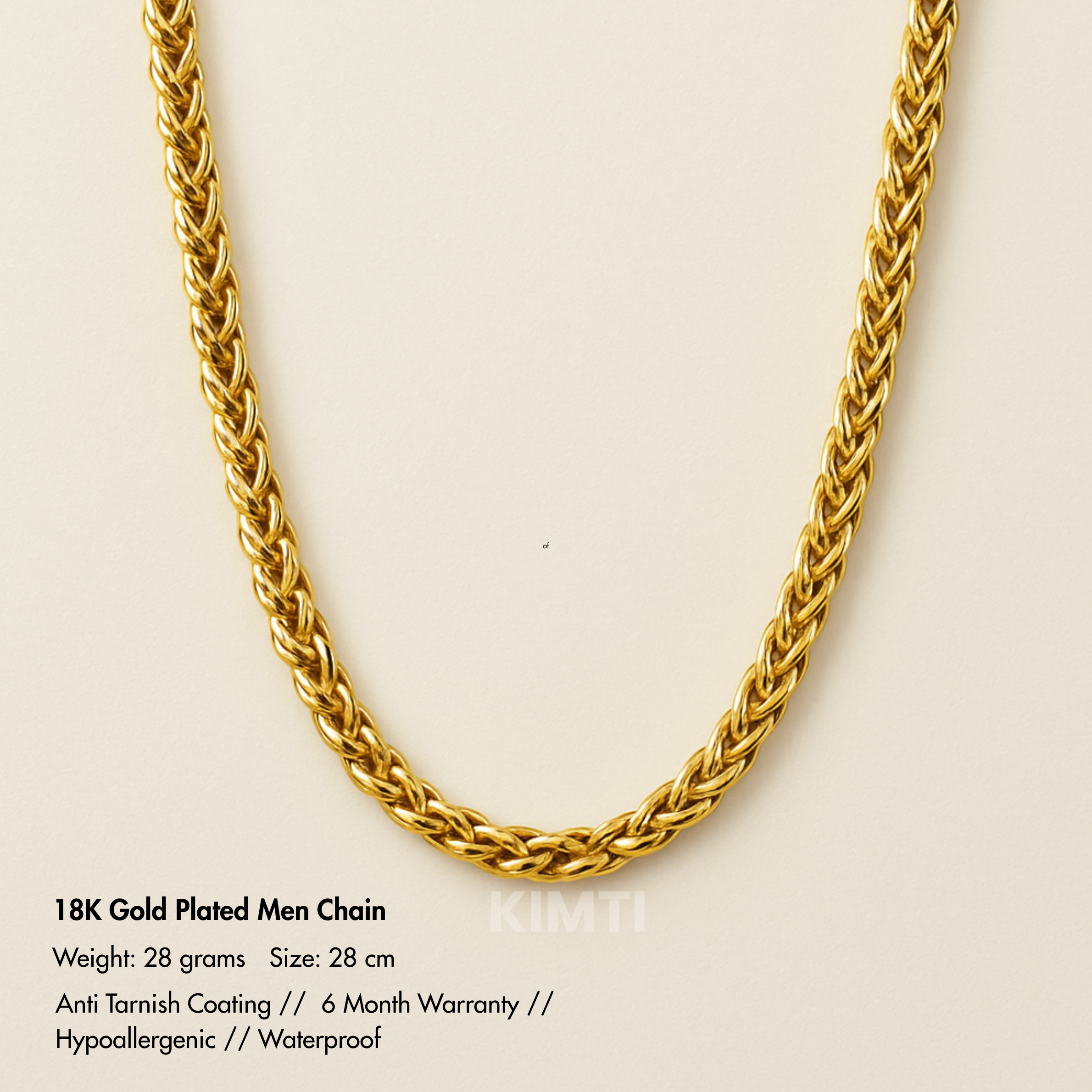 Men-18K Gold Plated Anti Tarnish 