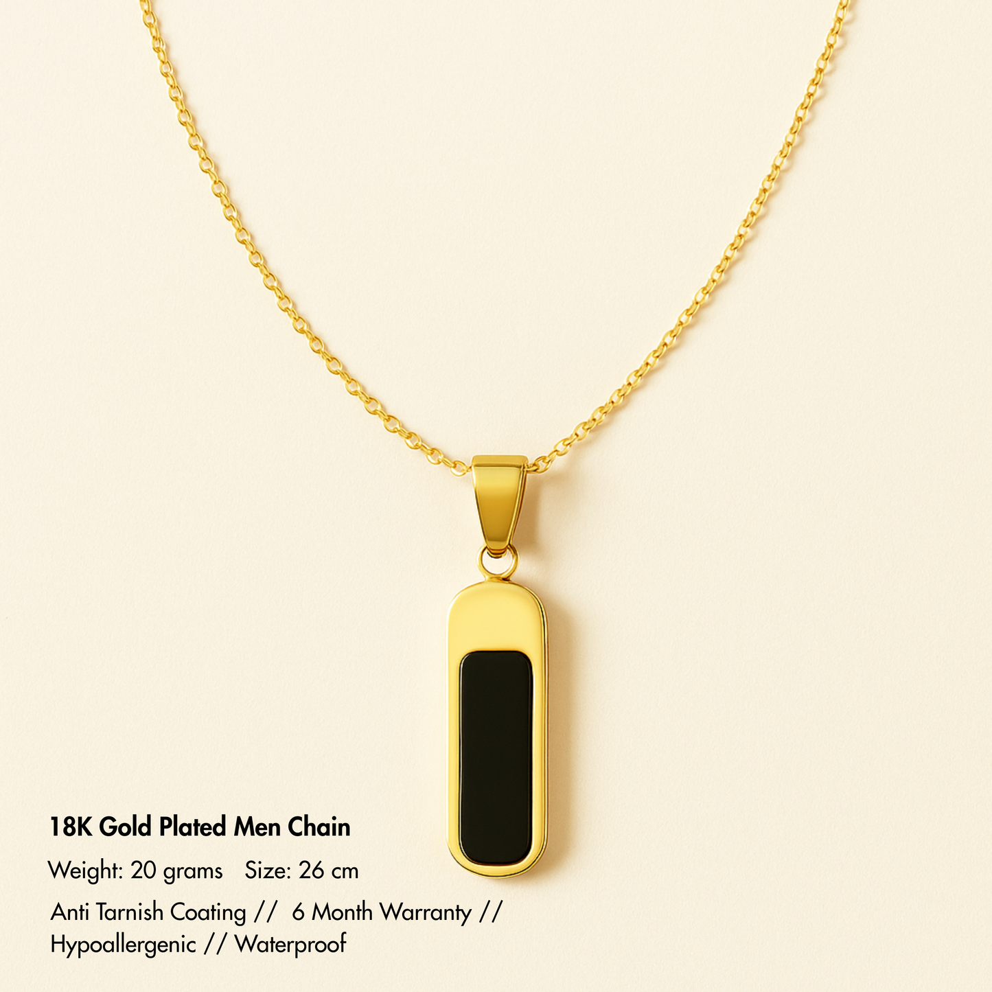 Men-18K Gold Plated Noble Arc Necklace
