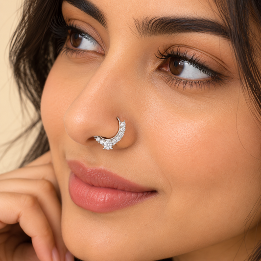 Crystal Crown Nose Pin