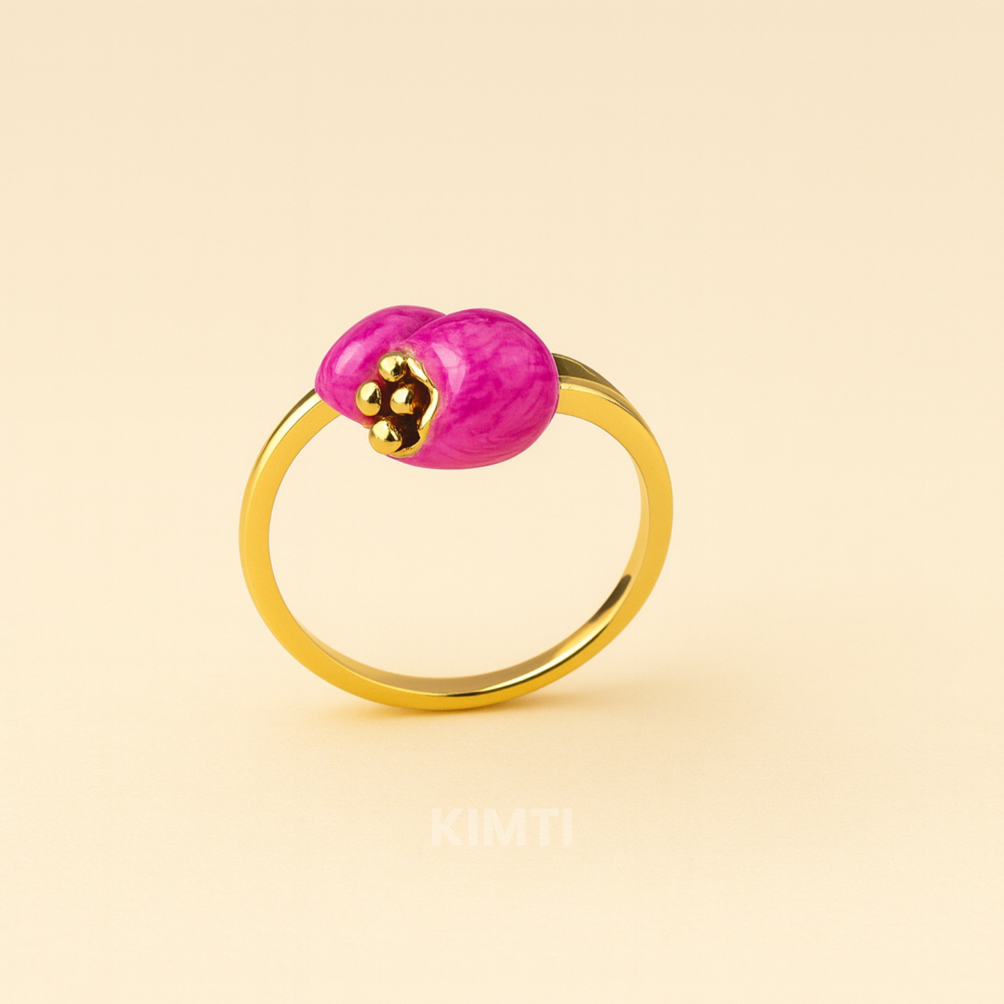 Golden Pink Ember Ring