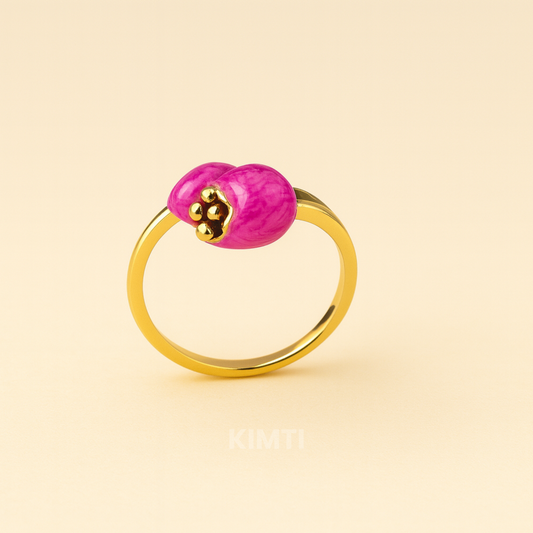 Golden Pink Ember Ring