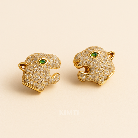 Majestic Panther Heads Earring
