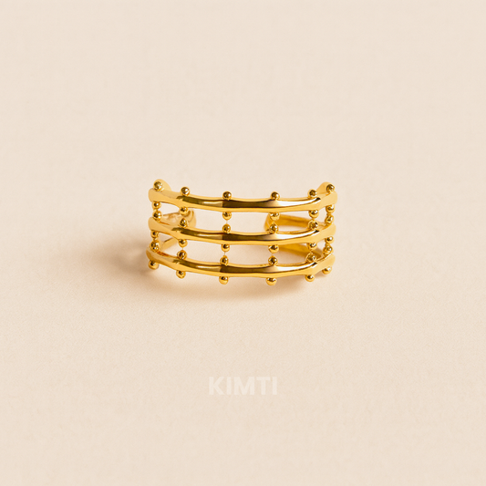 18k Gold Plated Lustre Orbit Ring
