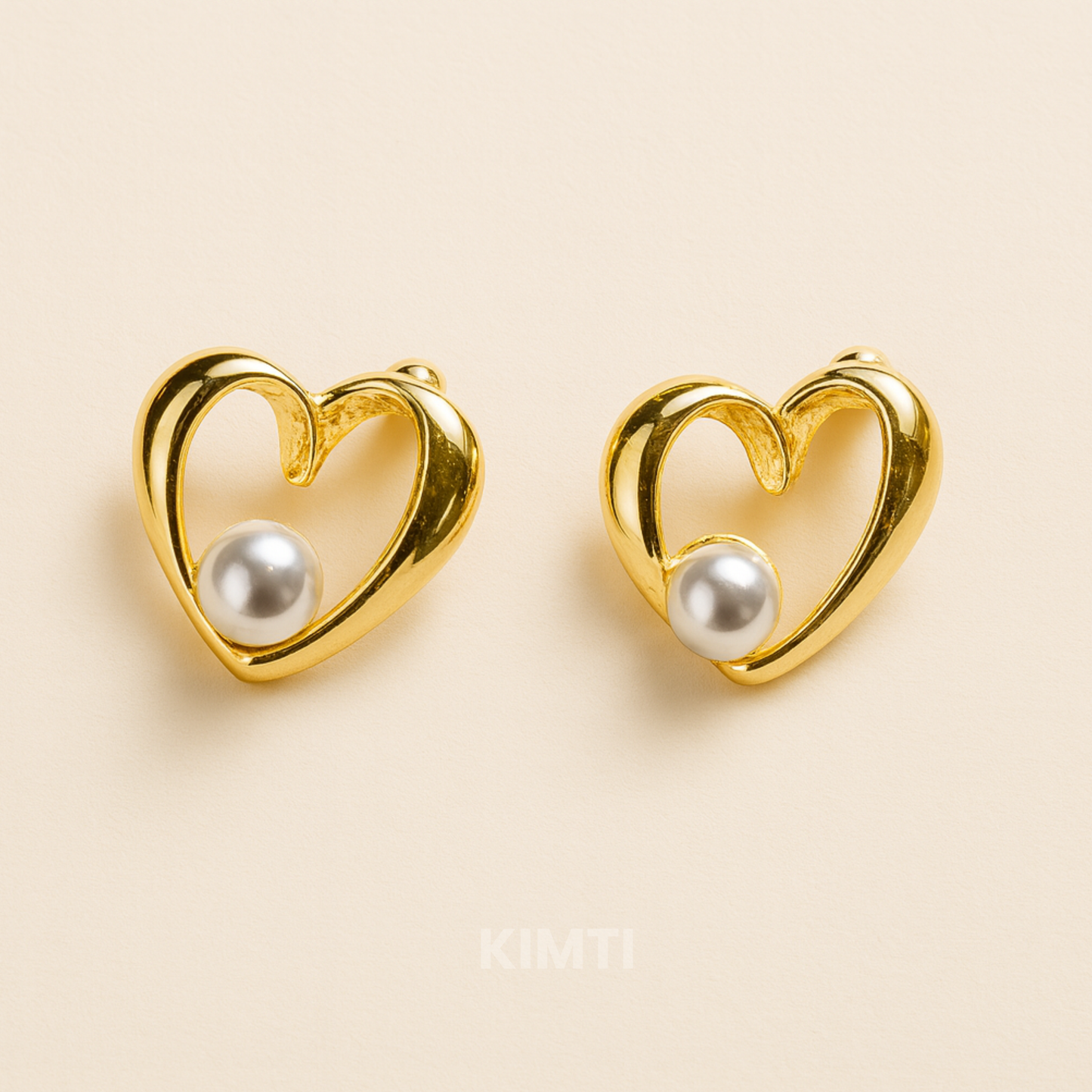 Golden Minimalist Love Stud Earring