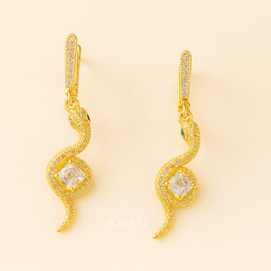 Golden Serpent Glow Earring
