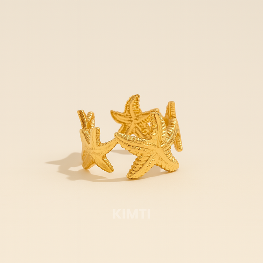 18k Gold Plated Sea Star Ring