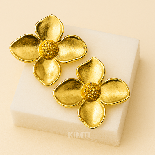 18k Gold Plated Lotus Love Earrings