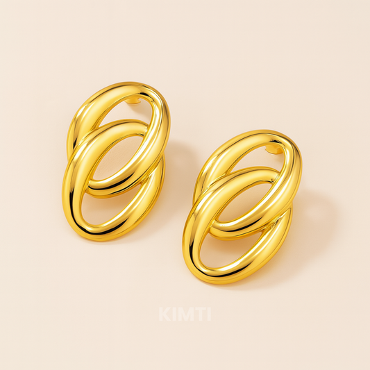 18K Gold Plated Minimilist Stud Chunky Earring