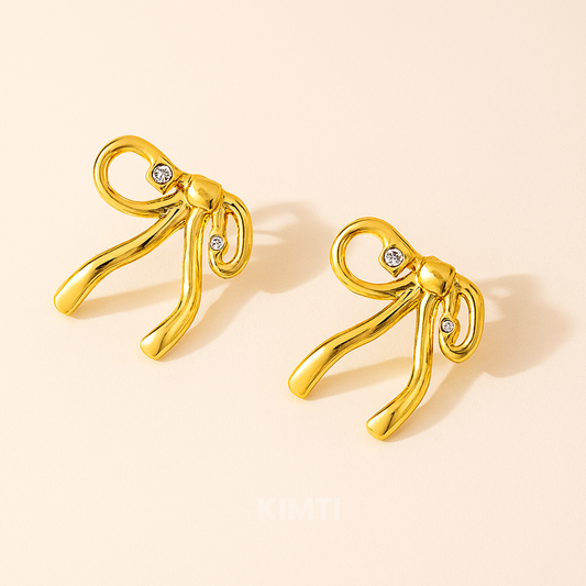 18k Gold Plated Twinkle Tie Earring