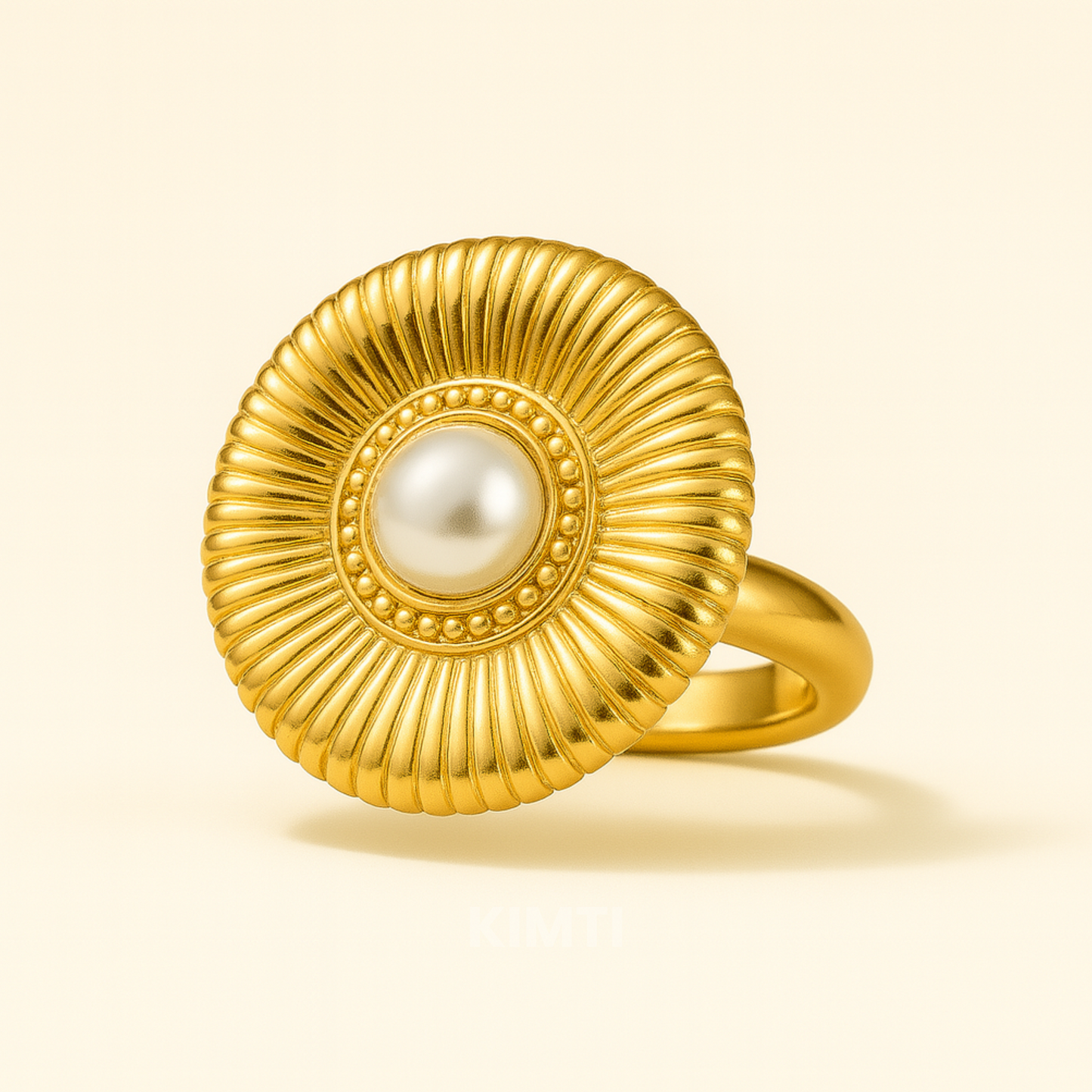 18k Gold Plated Sunburst Charm Ring