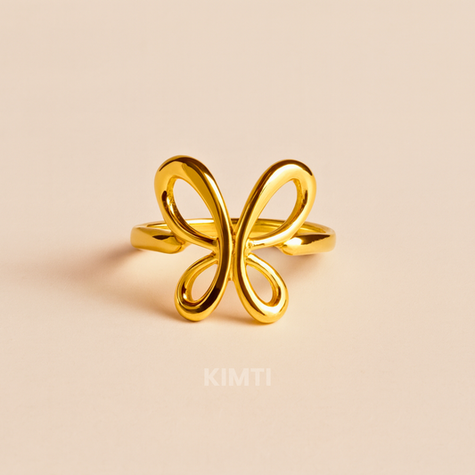 18k Gold Plated Auric Butterfly Ring