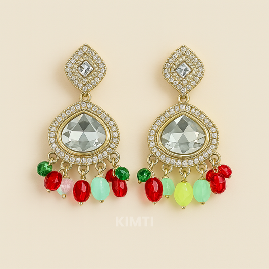 Multicolour Polki Earring