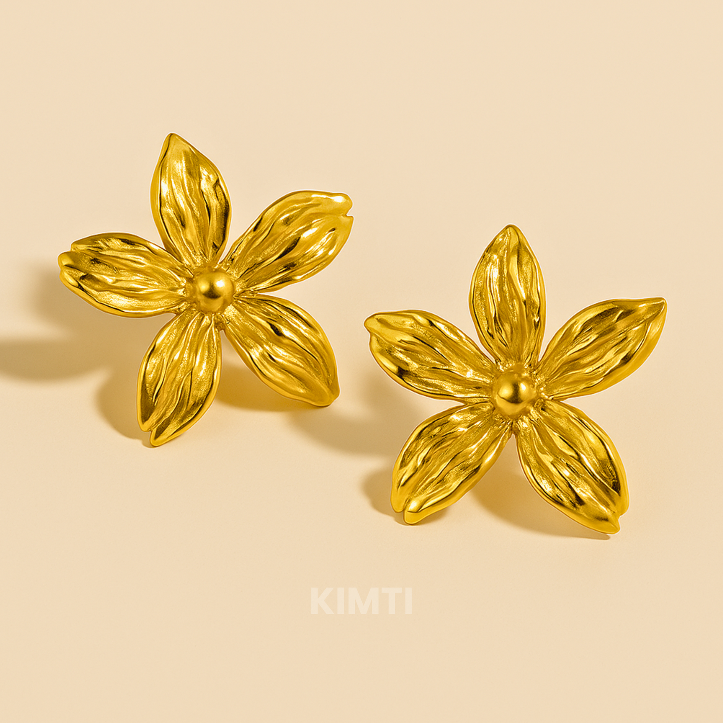 18k Gold Plated Orchid Glow Flower Earrings