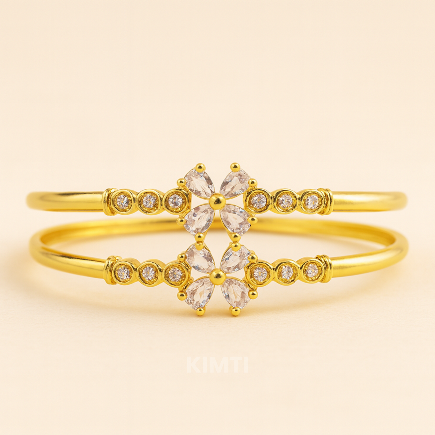 18k Butterfly Bloom Cuffs Anti Tarnish Bangles ( Size2.4, 2.6 ,2.8 )