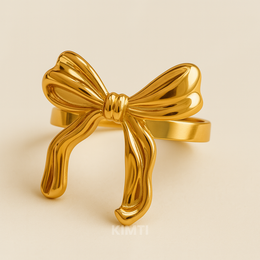 18k Gold Plated As Pretty Bow Ring