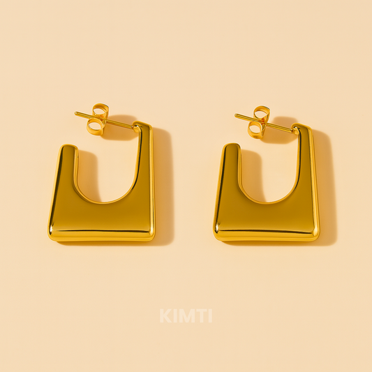 18k Gold-Plated Square Hoop Earrings