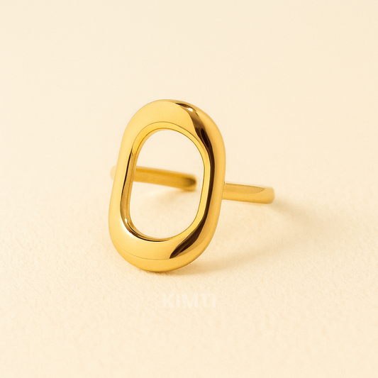 18k Gold Plated Ellipse Glow Ring