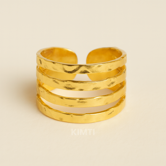 18k Gold Plated Sunray Band Ring