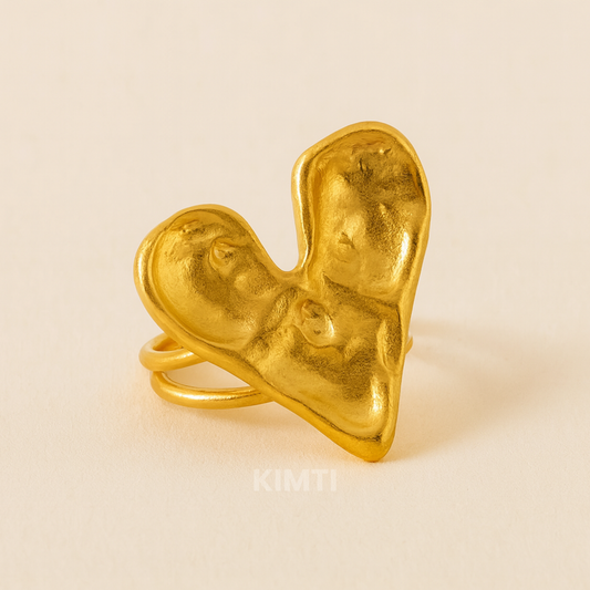 18k Gold Plated Melted Heart Ring
