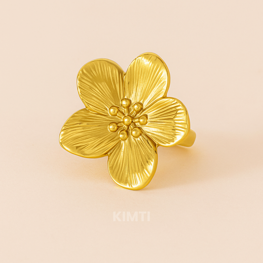 18k Gold Plated Dawn Flower Ring