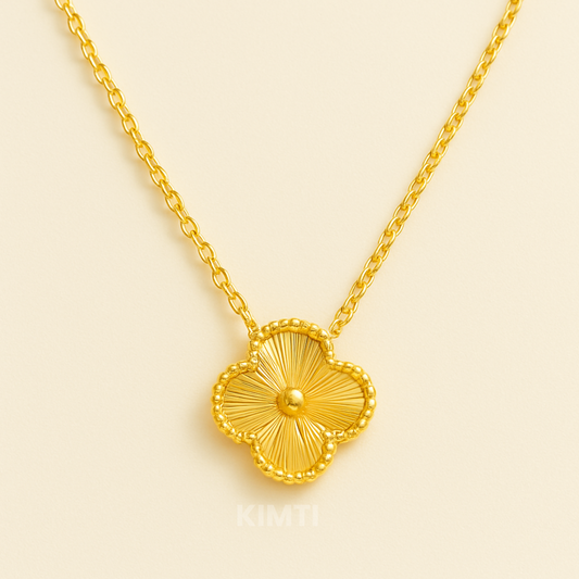Golden Clover Flower Anti Tarnish Necklace