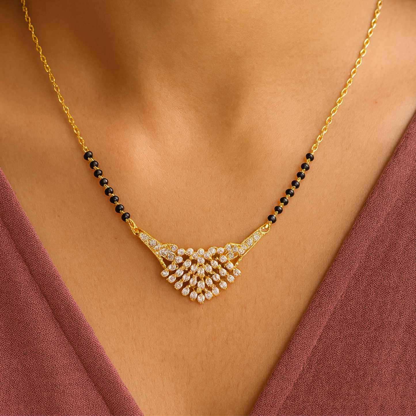 Peacock Glory Pendant Mangalsutra