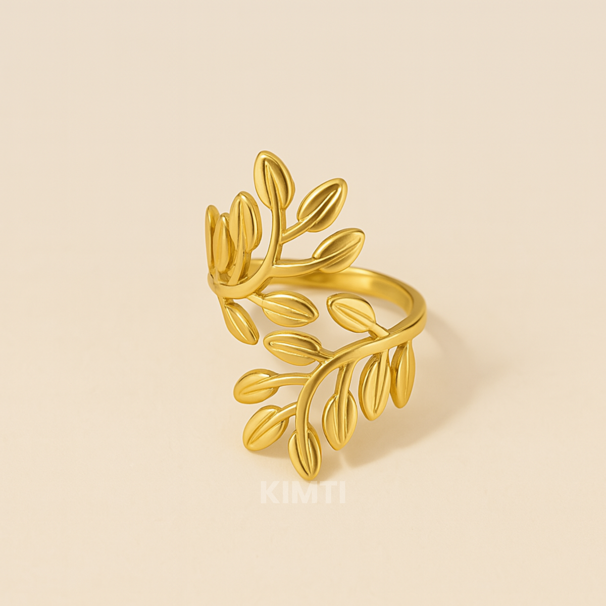 18k Gold Plated Evail Leaf Ring