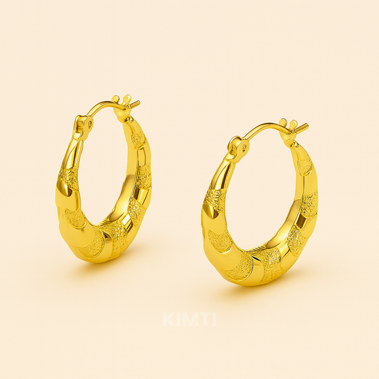 18K Gold Plated Designer Anti Tarnish Hoops