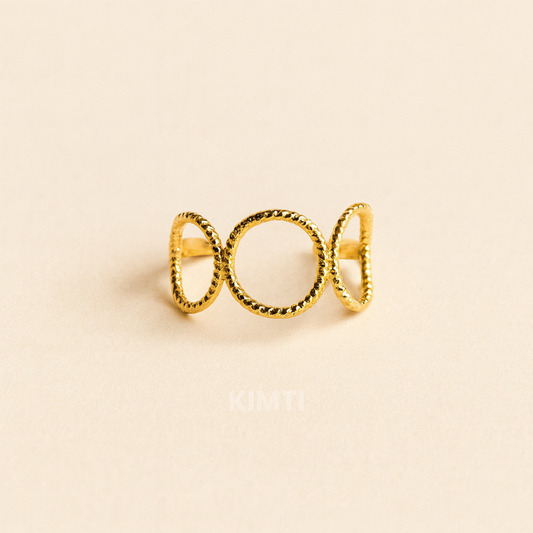 18k Gold Plated Radiant Rounds Ring