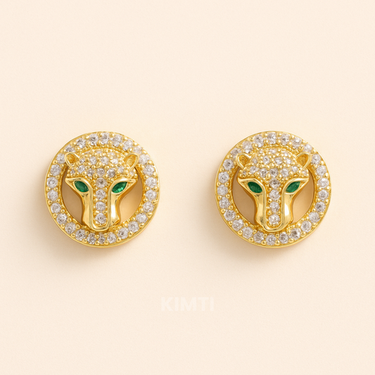 Onyx Panther Studs Earring