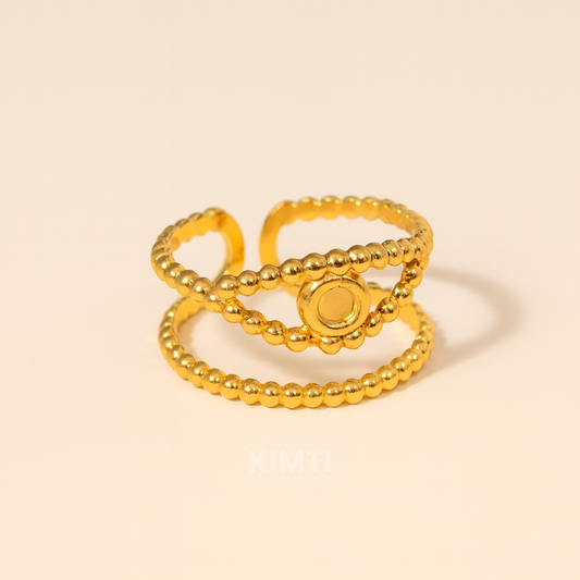 18k Gold Plated Circa Beads Ring
