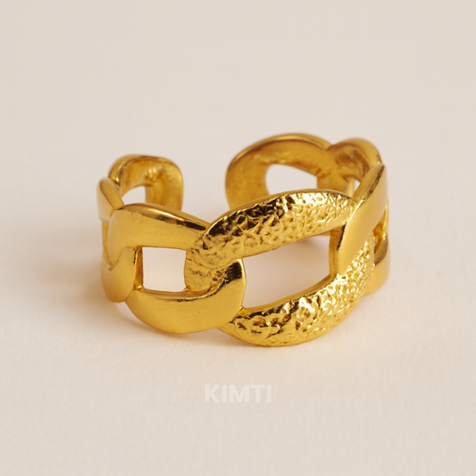 18k Gold Plated Chunked Gold Ring
