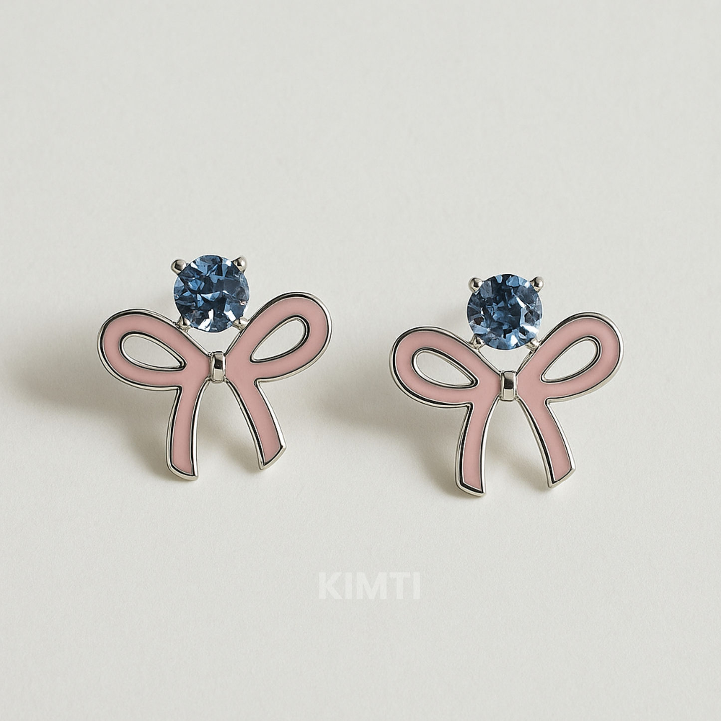 Pink Bow Stud Earring