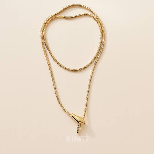 Gold-Plated Luxe Snake Necklace