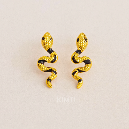Golden Slither & Shine Snake Earring