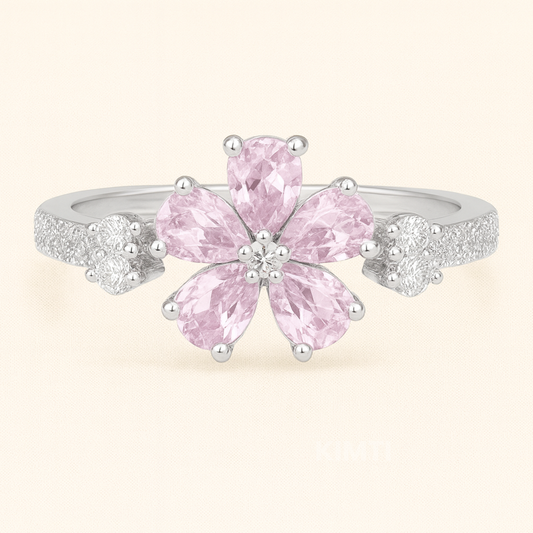Pink Serenade Silver Ring