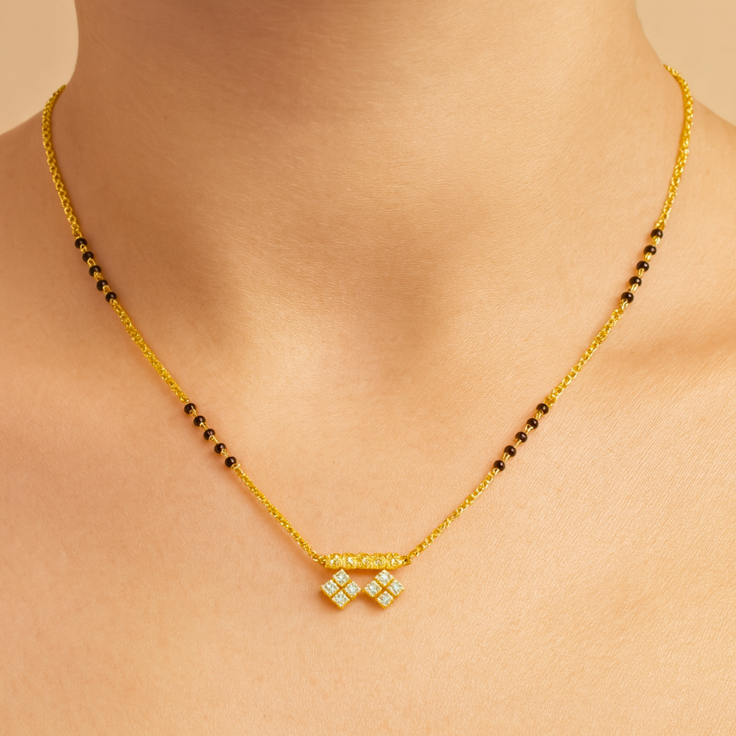 Kundan Stone Studded and Beaded Mangalsutra