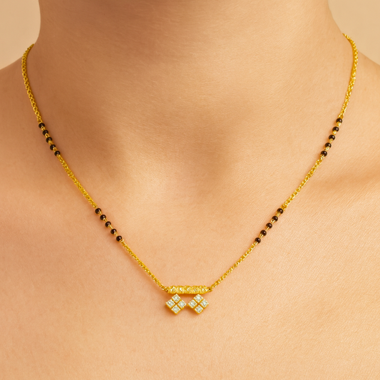 Kundan Stone Studded and Beaded Mangalsutra