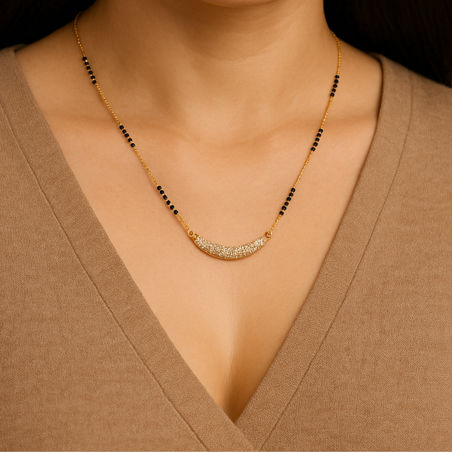 Elegant Diamond-Studded Mangalsutra